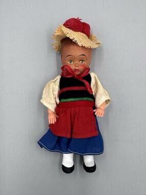 Vintage Miniature Multicultural Doll Folk Style Attire Small 7” READ DESCRIPTION